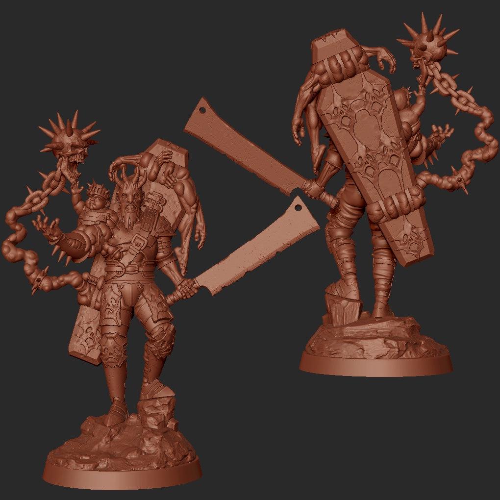 Kaelor, The Unborn Blade - Goetia Miniatures | Demon Butcher | 28mm and 32mm | Wargaming | DnD | Tabletop Roleplaying
