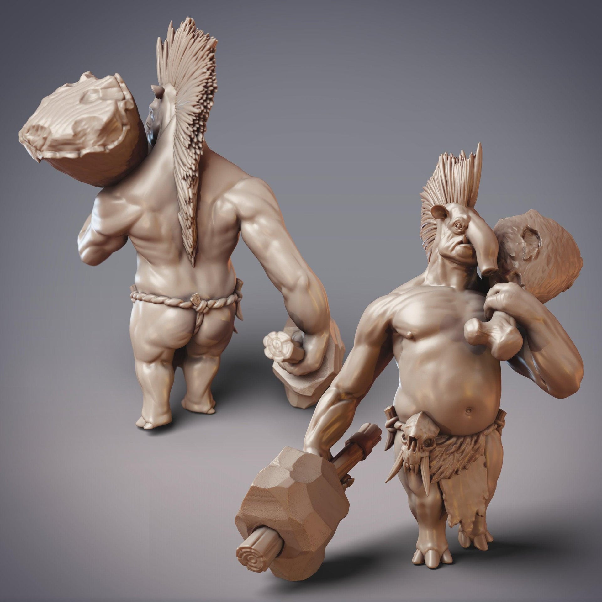 Gurakhun Warrior Duargen, Tapir Giant - CobraMode | 28mm and 32mm | Wargaming | DnD | Tabletop Roleplaying