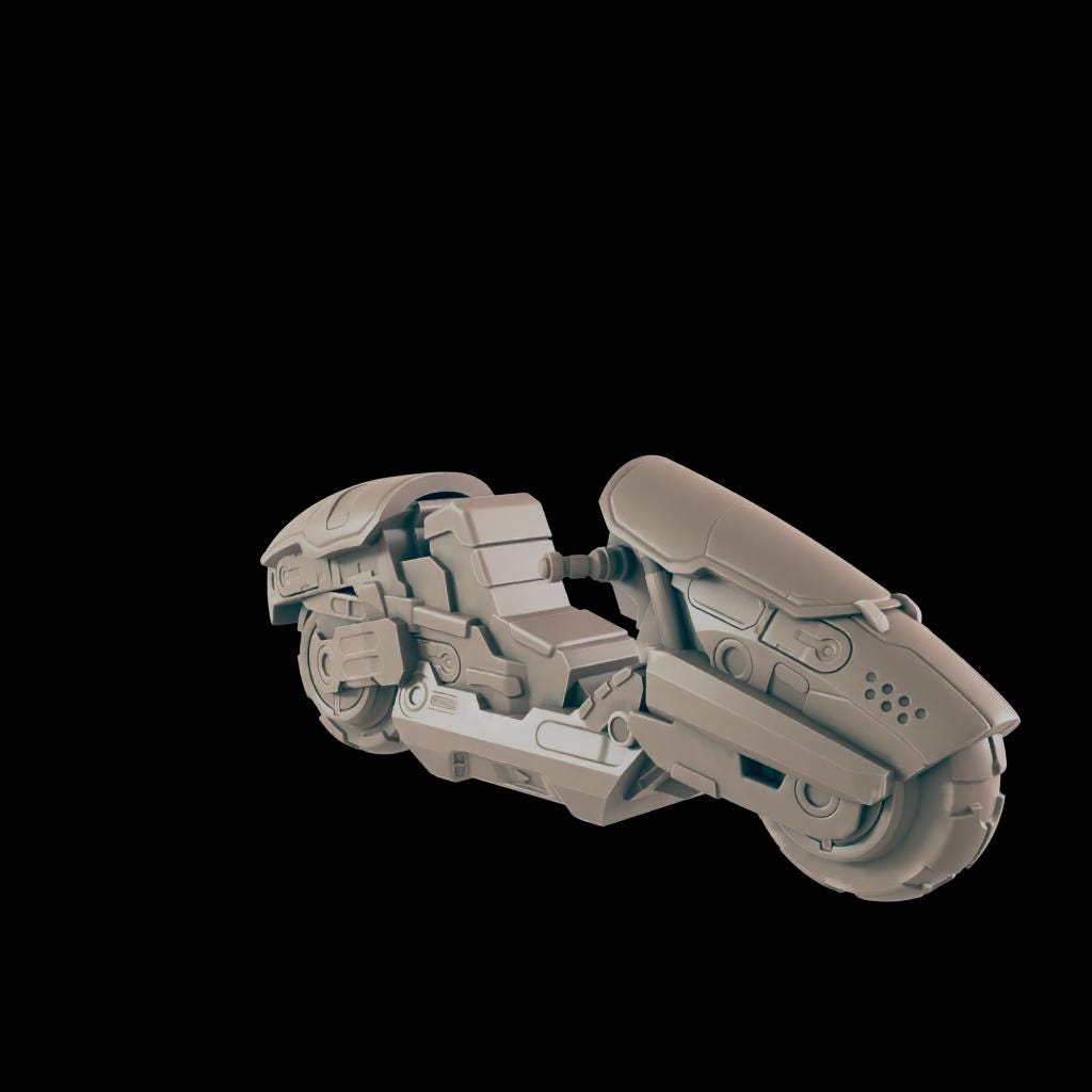 Road Ripper. Cyberpunk Bike - Ec3d | 28mm and 32mm | Wargaming | DnD | Tabletop Roleplaying