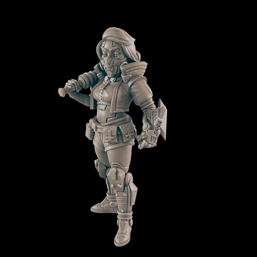 The Mad Batter. Cyberpunk Thug - Ec3d | 28mm and 32mm | Wargaming | DnD | Tabletop Roleplaying