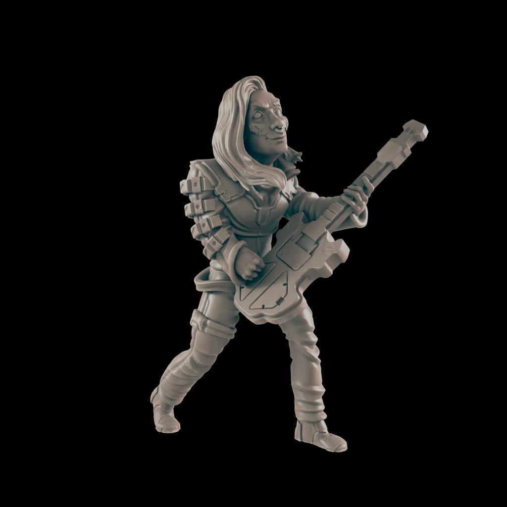 Teen Rocker. Cyberpunk Rockerboy - Ec3d | 28mm and 32mm | Wargaming | DnD | Tabletop Roleplaying