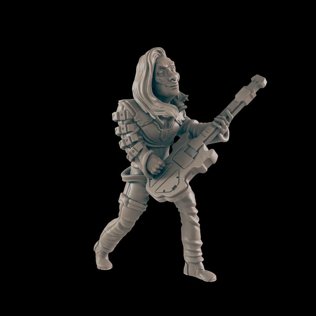 Teen Rocker. Cyberpunk Rockerboy - Ec3d | 28mm and 32mm | Wargaming | DnD | Tabletop Roleplaying