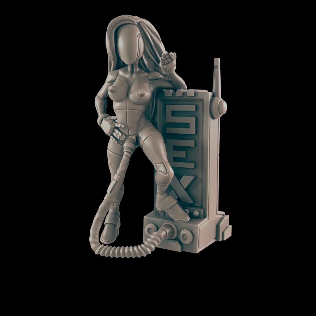 Pleasure Bot. Cyberpunk Sex Robot- Ec3d | 28mm and 32mm | Wargaming | DnD | Tabletop Roleplaying
