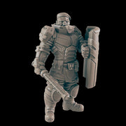 Riot Cop. Cyberpunk Police - Ec3d | 28mm and 32mm | Wargaming | DnD | Tabletop Roleplaying