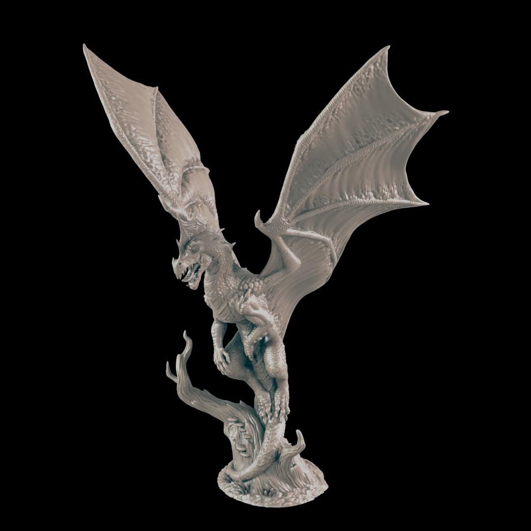 Young Green Dragon - Ec3d | 28mm and 32mm | Wargaming | DnD | Tabletop Roleplaying