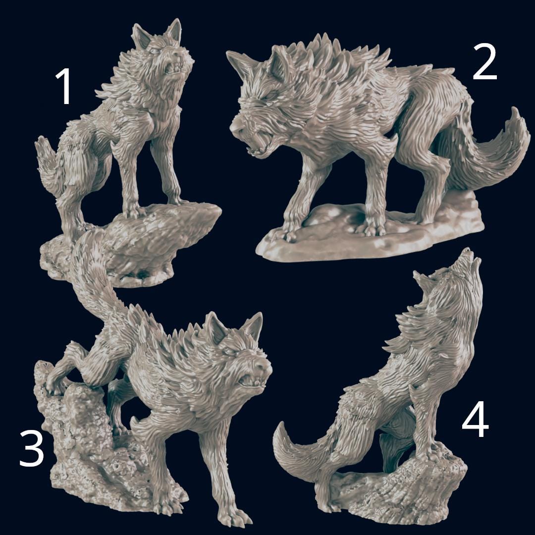 Wolf - Ec3d | 28mm and 32mm | Wargaming | DnD | Tabletop Roleplaying