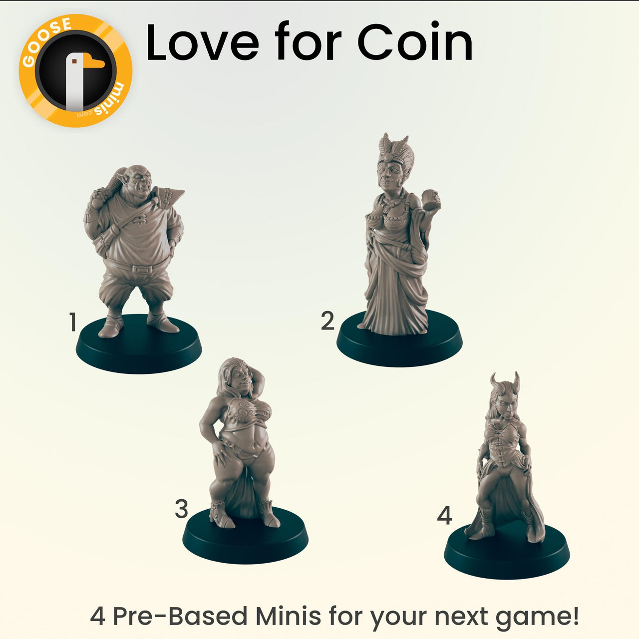Love for Coin - Ec3d | Villagers | Everyday Folk | 28mm and 32mm | Wargaming | DnD | Tabletop Roleplaying