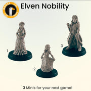 Elven Nobility - Ec3d | Villagers | Everyday Folk | 28mm and 32mm | Wargaming | DnD | Tabletop Roleplaying