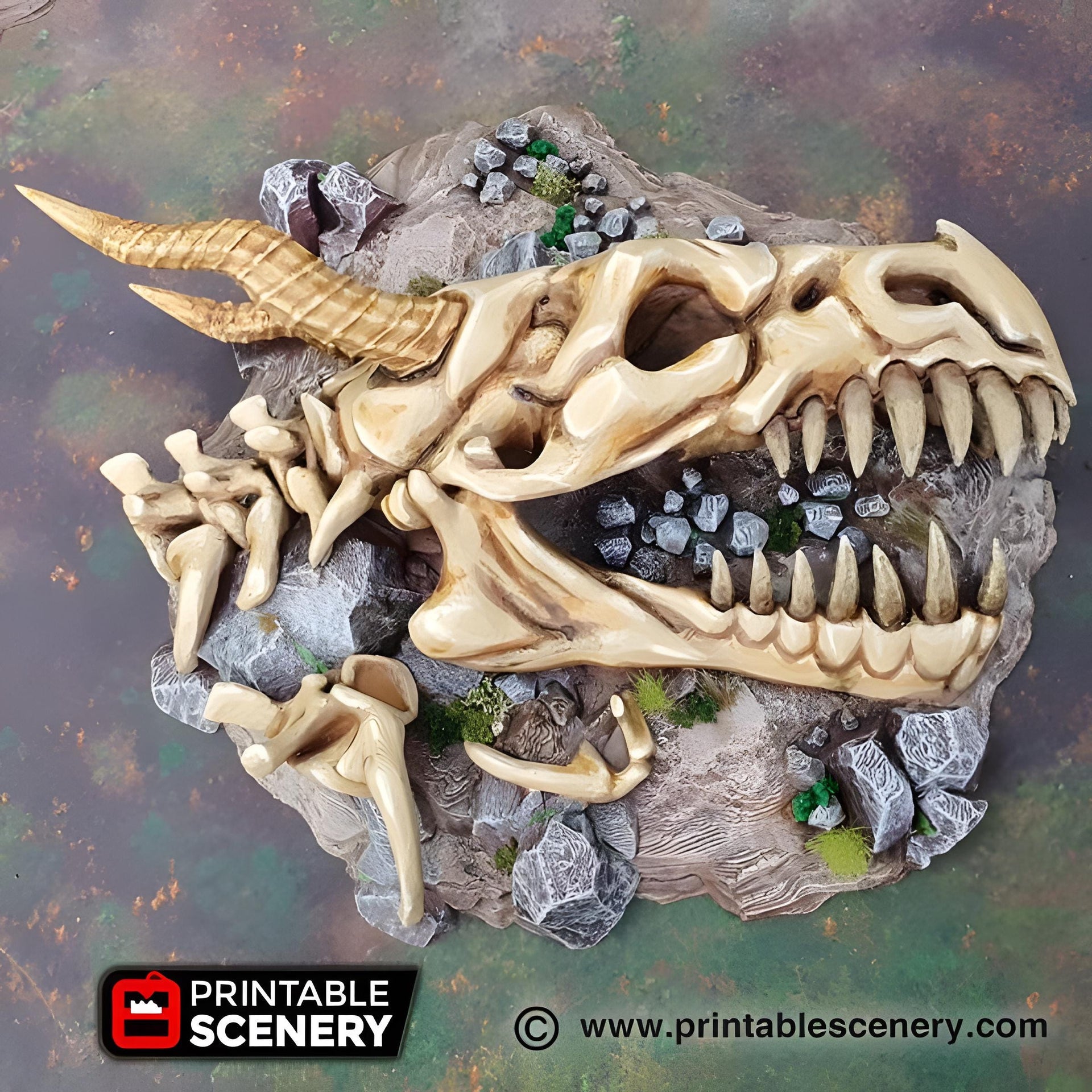 Dragons graveyard. Shadowfey Wilds, 15mm, 28mm, 32mm - Printable Scenery | 28mm and 32mm | Wargaming | DnD | Tabletop Roleplaying
