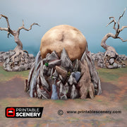 Titan Skull Cave. Shadowfey Wilds, 15mm, 28mm, 32mm - Printable Scenery | 28mm and 32mm | Wargaming | DnD | Tabletop Roleplaying