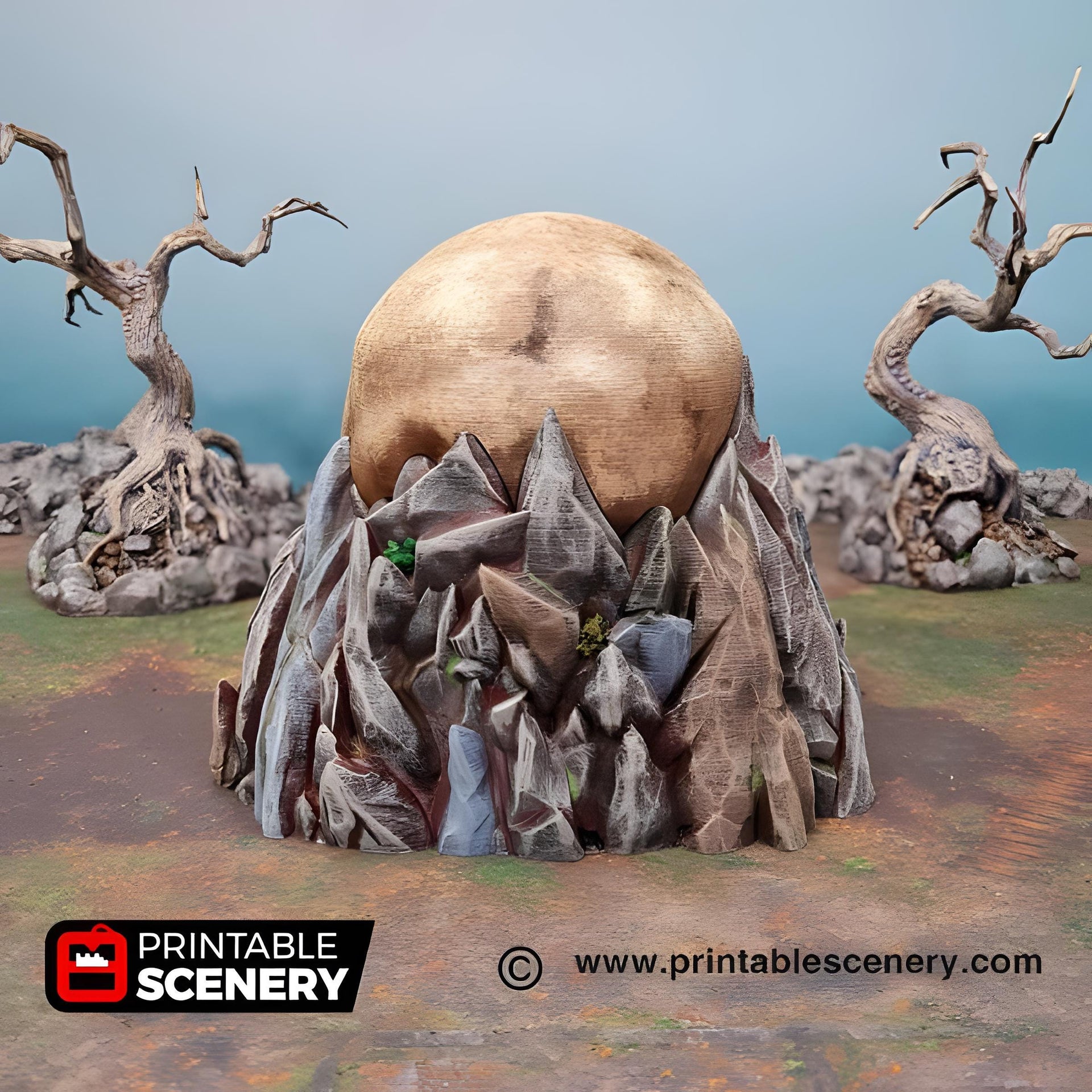 Titan Skull Cave. Shadowfey Wilds, 15mm, 28mm, 32mm - Printable Scenery | 28mm and 32mm | Wargaming | DnD | Tabletop Roleplaying