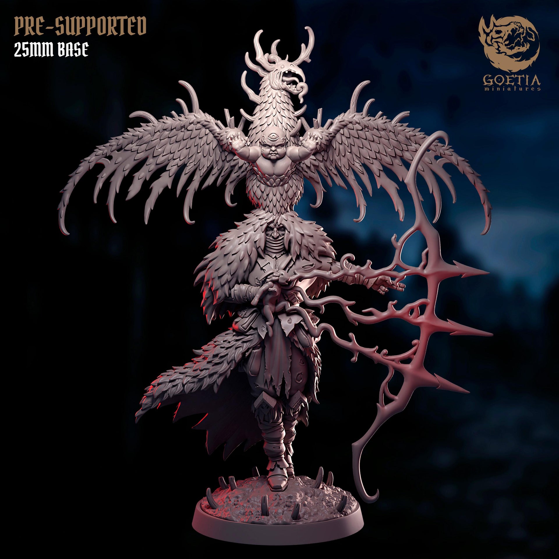 Kharvek, the Unborn Stalker - Goetia Miniatures | Possessed Hunter | 28mm and 32mm | Wargaming | DnD | Tabletop Roleplaying