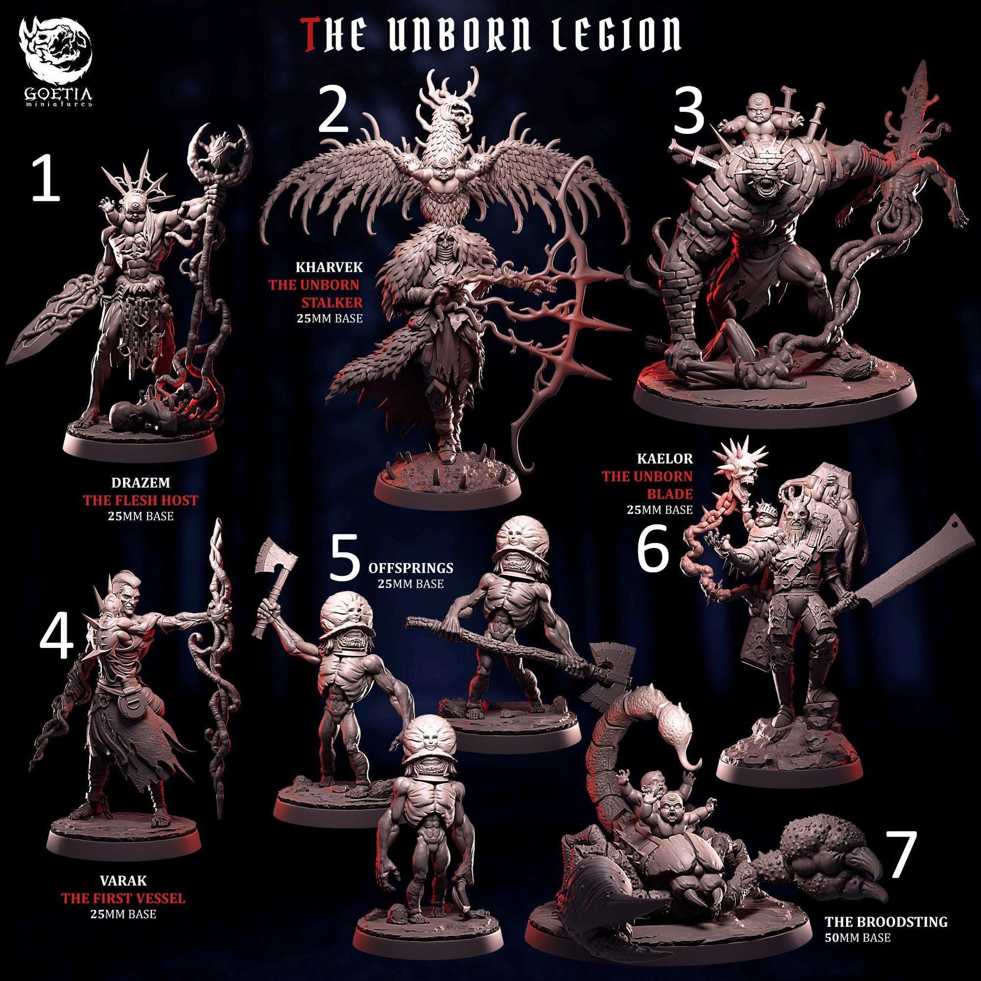 The Unborn Legion. Demonic Baby Army - Goetia Miniatures | 28mm and 32mm | Wargaming | DnD | Tabletop Roleplaying