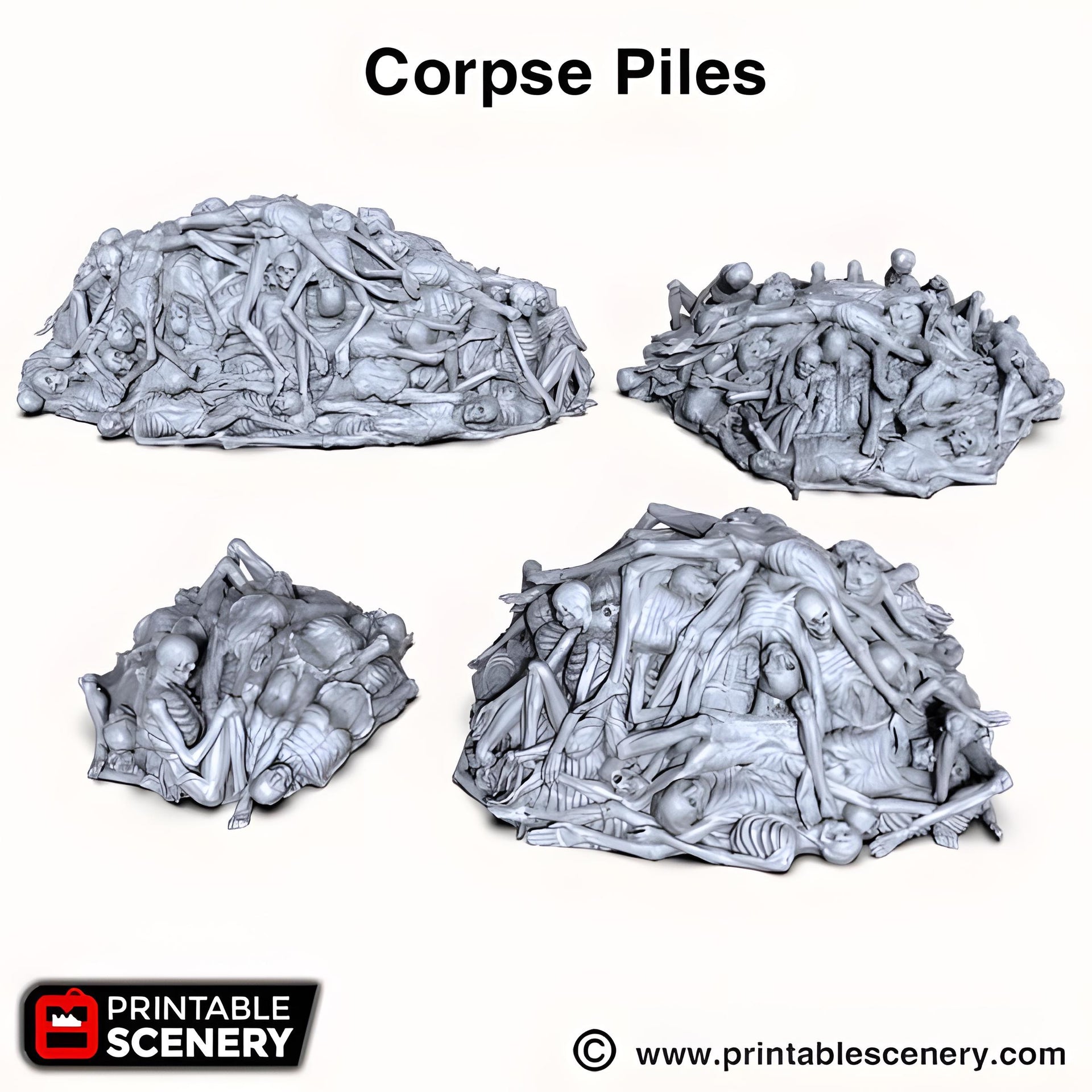 Corpse Piles. Shadowfey Wilds, 15mm, 28mm, 32mm - Printable Scenery | 28mm and 32mm | Wargaming | DnD | Tabletop Roleplaying