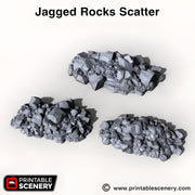 Jagged Rocks Scatter Terrain. Shadowfey Wilds, 15mm, 28mm, 32mm - Printable Scenery | 28mm and 32mm | Wargaming | DnD | Tabletop Roleplaying