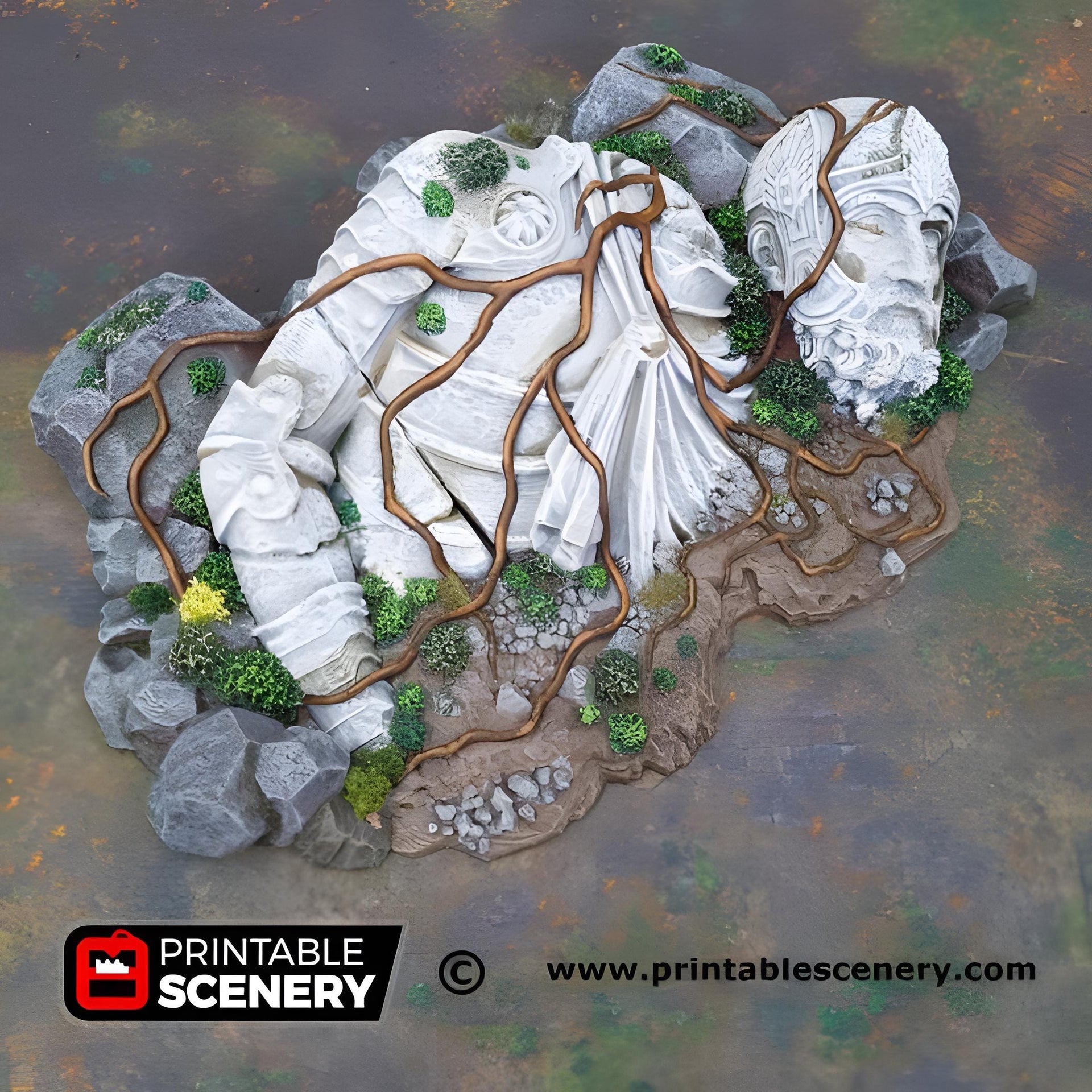 Giant Statue. Shadowfey Wilds, 15mm, 28mm, 32mm - Printable Scenery | 28mm and 32mm | Wargaming | DnD | Tabletop Roleplaying