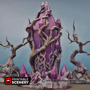 Corrupted Feyheart. Shadowfey Wilds, 15mm, 28mm, 32mm - Printable Scenery | 28mm and 32mm | Wargaming | DnD | Tabletop Roleplaying