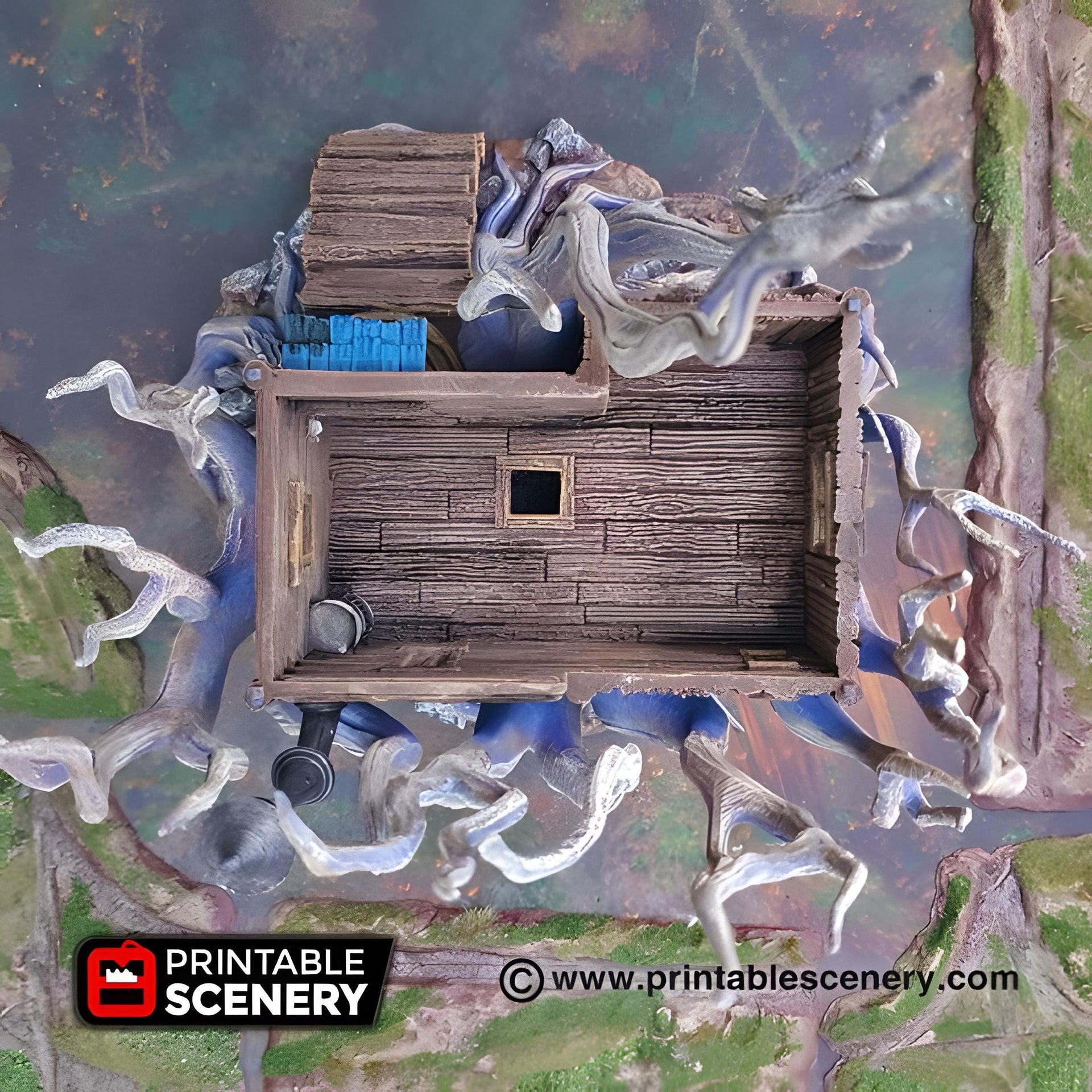 Feywild Cabin. Shadowfey Wilds, 15mm, 28mm, 32mm - Printable Scenery | 28mm and 32mm | Wargaming | DnD | Tabletop Roleplaying