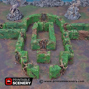 Hedge Maze. Shadowfey Wilds, 15mm, 28mm, 32mm - Printable Scenery | 28mm and 32mm | Wargaming | DnD | Tabletop Roleplaying