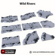 Wild River. Shadowfey Wilds, 15mm, 28mm, 32mm - Printable Scenery | 28mm and 32mm | Wargaming | DnD | Tabletop Roleplaying