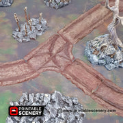Forest Cart Tracks. Shadowfey Wilds, 15mm, 28mm, 32mm - Printable Scenery | 28mm and 32mm | Wargaming | DnD | Tabletop Roleplaying