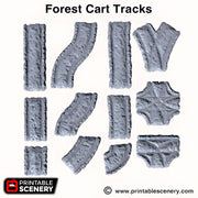 Forest Cart Tracks. Shadowfey Wilds, 15mm, 28mm, 32mm - Printable Scenery | 28mm and 32mm | Wargaming | DnD | Tabletop Roleplaying