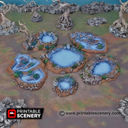Fey Marshes. Shadowfey Wilds, 15mm, 28mm, 32mm - Printable Scenery | 28mm and 32mm | Wargaming | DnD | Tabletop Roleplaying