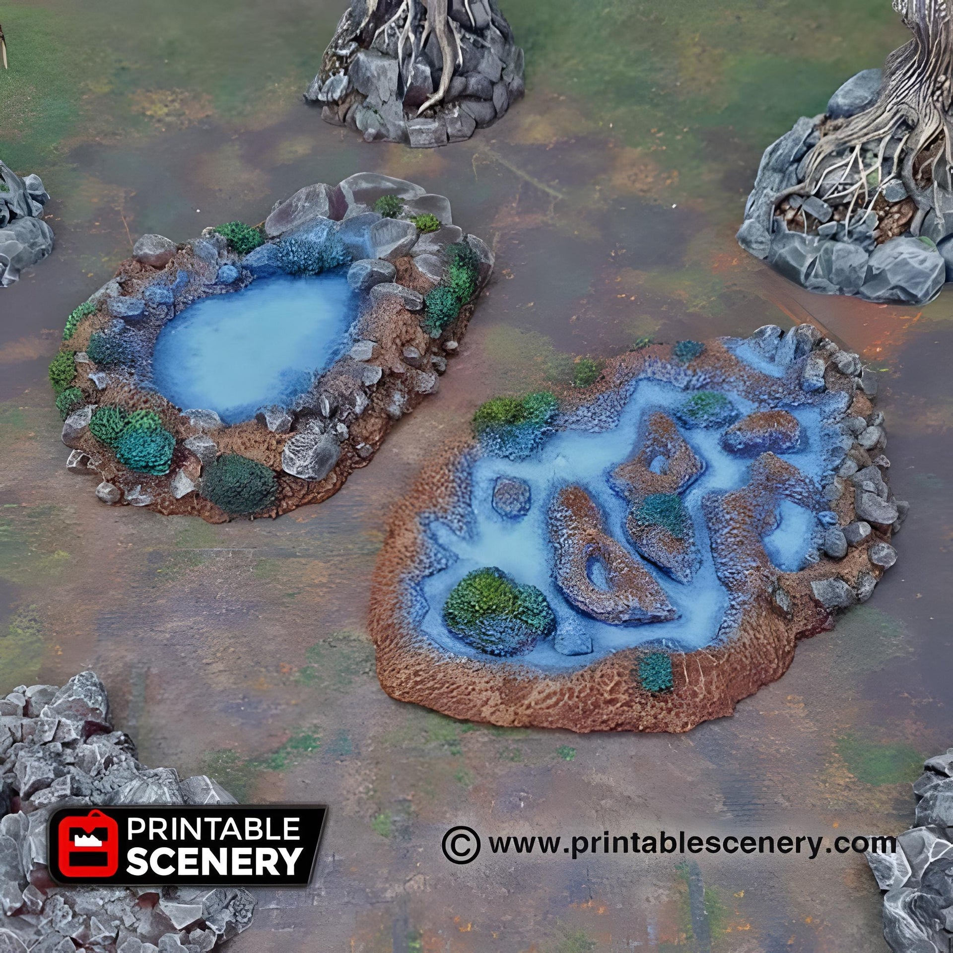 Fey Marshes. Shadowfey Wilds, 15mm, 28mm, 32mm - Printable Scenery | 28mm and 32mm | Wargaming | DnD | Tabletop Roleplaying