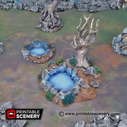 Fey Marshes. Shadowfey Wilds, 15mm, 28mm, 32mm - Printable Scenery | 28mm and 32mm | Wargaming | DnD | Tabletop Roleplaying