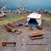 Travellers Camp 2. Shadowfey Wilds, 15mm, 28mm, 32mm - Printable Scenery | 28mm and 32mm | Wargaming | DnD | Tabletop Roleplaying