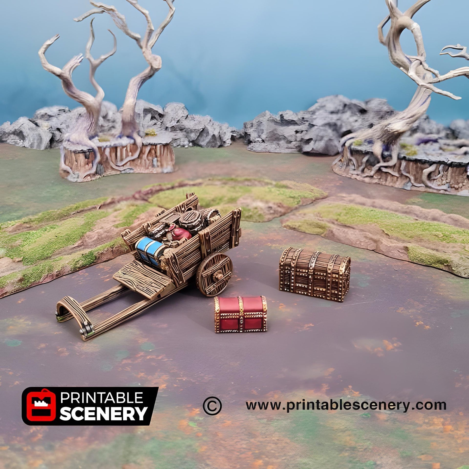 Travellers Camp 2. Shadowfey Wilds, 15mm, 28mm, 32mm - Printable Scenery | 28mm and 32mm | Wargaming | DnD | Tabletop Roleplaying