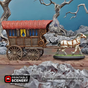 Travellers Camp. Shadowfey Wilds, 15mm, 28mm, 32mm - Printable Scenery | 28mm and 32mm | Wargaming | DnD | Tabletop Roleplaying