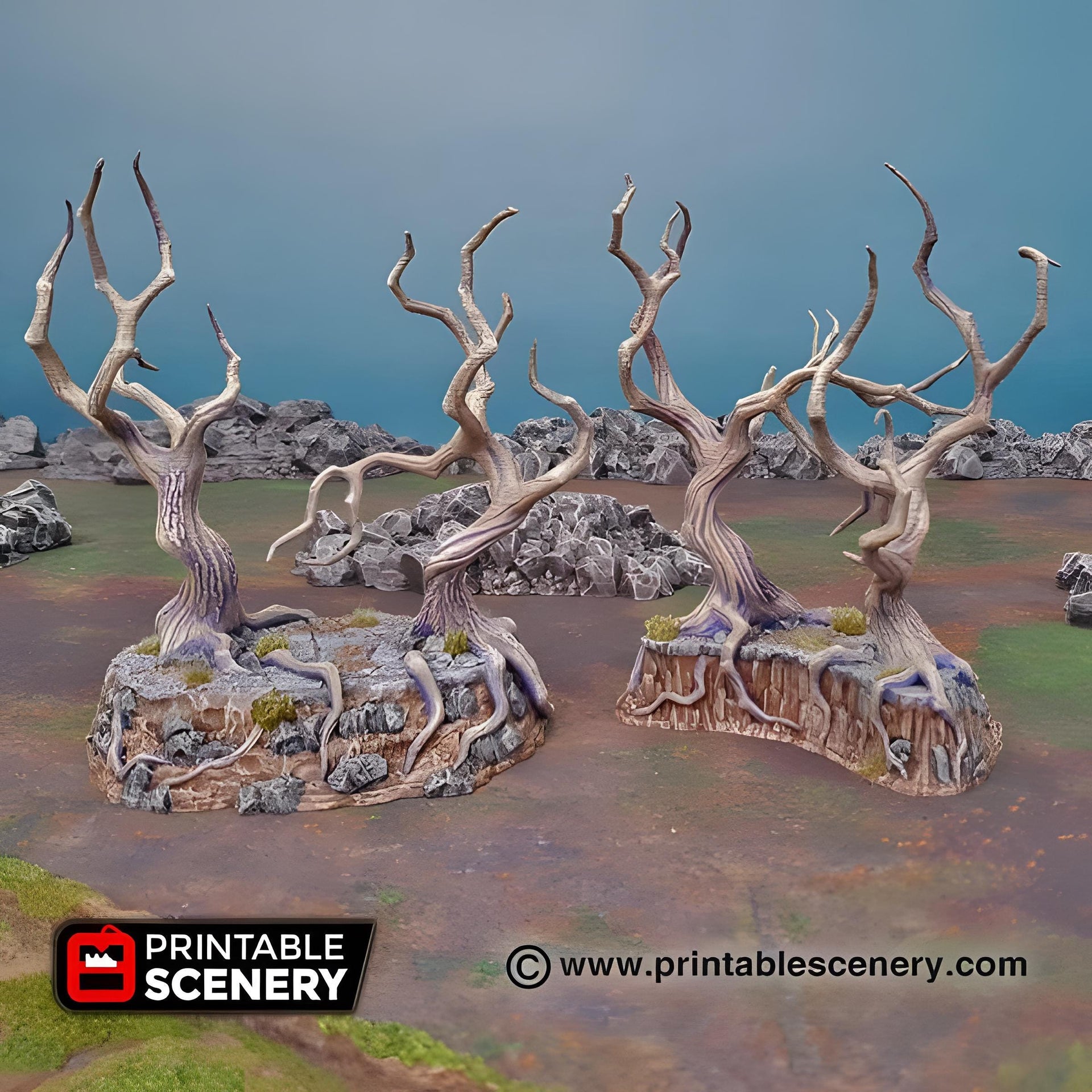 Gloomy Gully. Shadowfey Wilds, 15mm, 28mm, 32mm - Printable Scenery | 28mm and 32mm | Wargaming | DnD | Tabletop Roleplaying