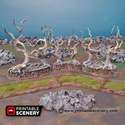 Gloomy Gully. Shadowfey Wilds, 15mm, 28mm, 32mm - Printable Scenery | 28mm and 32mm | Wargaming | DnD | Tabletop Roleplaying