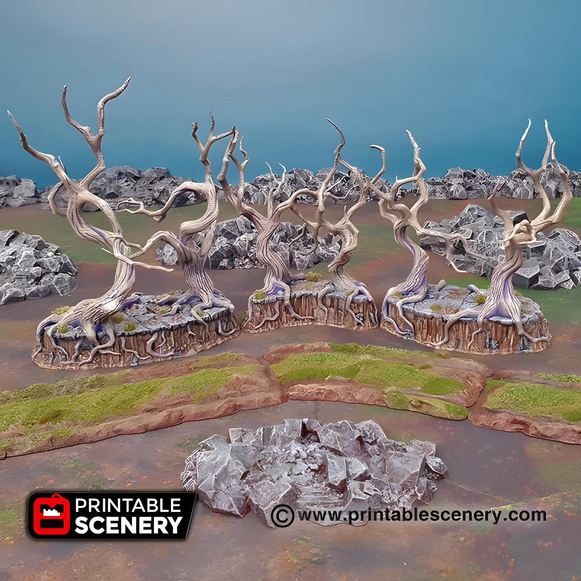 Gloomy Gully. Shadowfey Wilds, 15mm, 28mm, 32mm - Printable Scenery | 28mm and 32mm | Wargaming | DnD | Tabletop Roleplaying