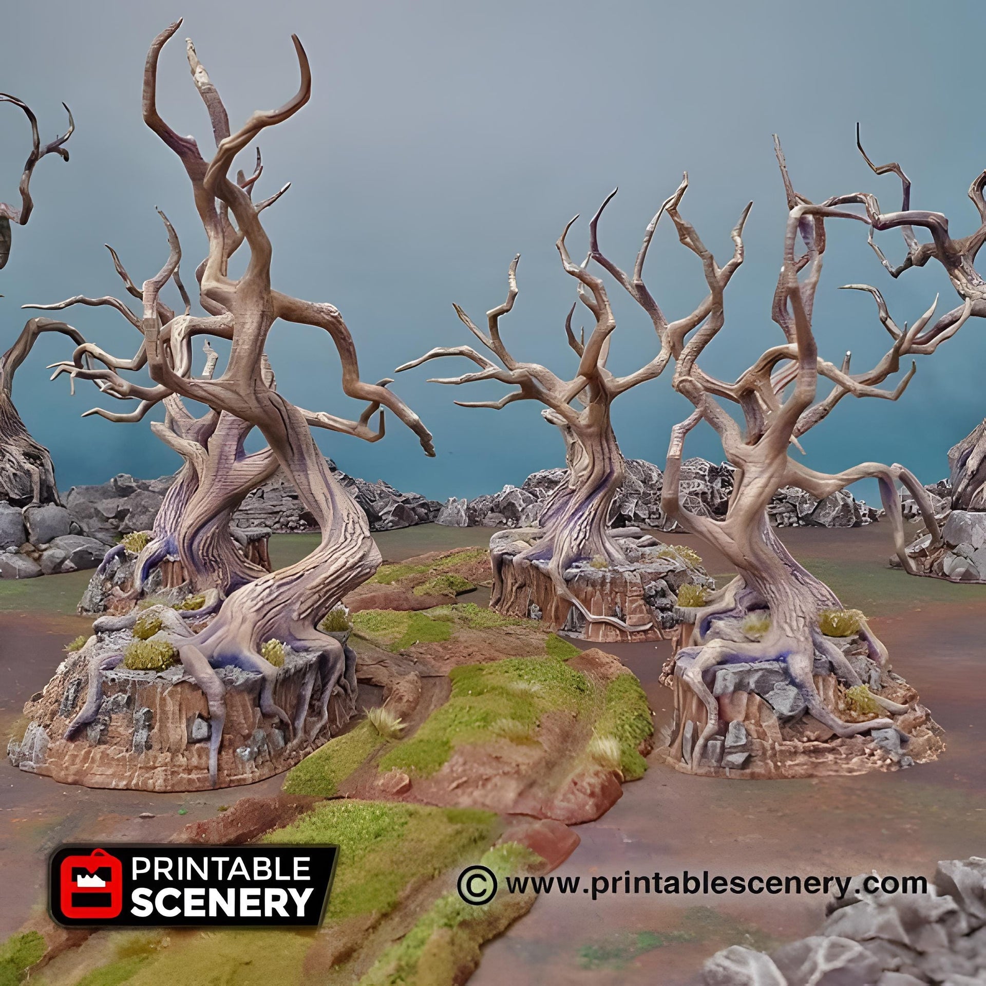 Gloomy Gully. Shadowfey Wilds, 15mm, 28mm, 32mm - Printable Scenery | 28mm and 32mm | Wargaming | DnD | Tabletop Roleplaying