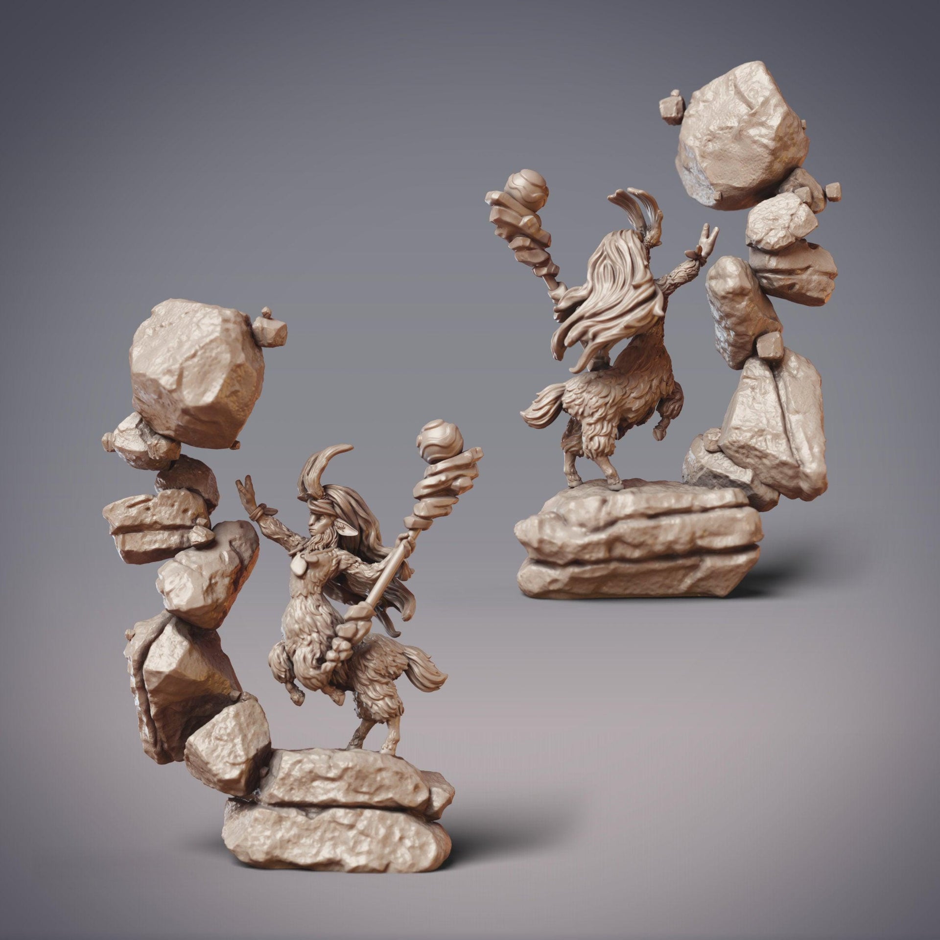 Totapari Mage Morukai, Goatfolk Geomancer - CobraMode | 28mm and 32mm | Wargaming | DnD | Tabletop Roleplaying