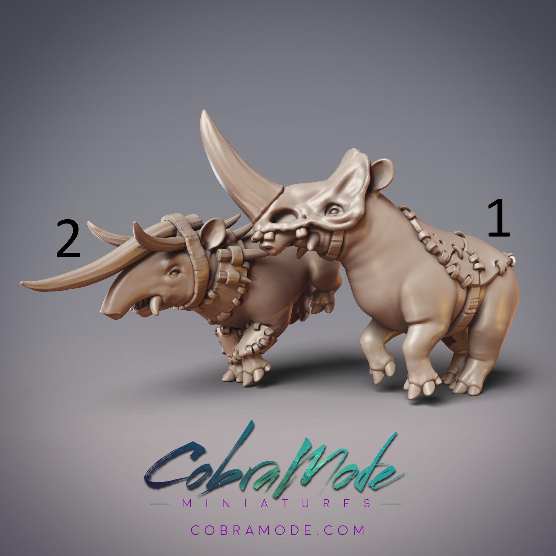 Gurak War Tapirs, Tapir Mount - CobraMode | 28mm and 32mm | Wargaming | DnD | Tabletop Roleplaying