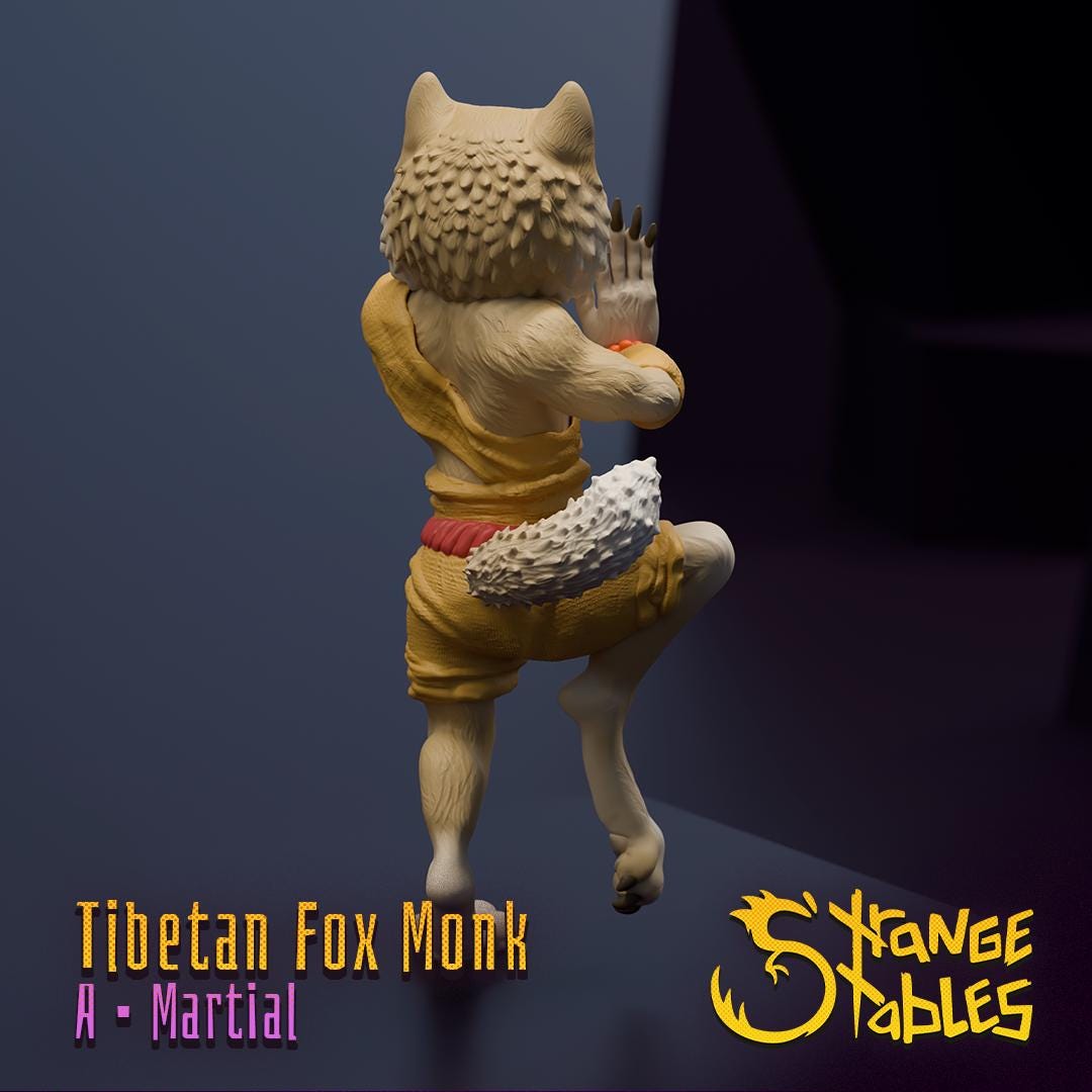 Tibetan Fox Monk - Strange Stables | 28mm and 32mm | Wargaming | DnD | Tabletop Roleplaying