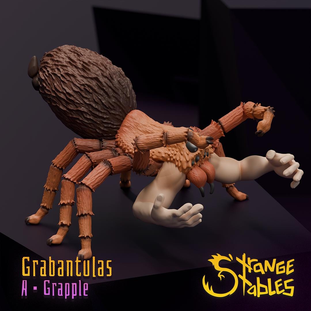 Grabantualas. Wrestle Spiders - Strange Stables | 28mm and 32mm | Wargaming | DnD | Tabletop Roleplaying