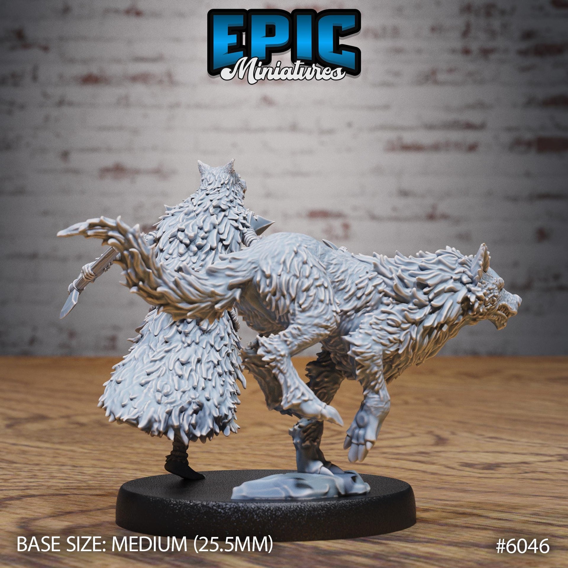 Wolf Spirit Huntress - Epic Miniatures | Native Magic | 28mm and 32mm | Wargaming | DnD | Tabletop Roleplaying