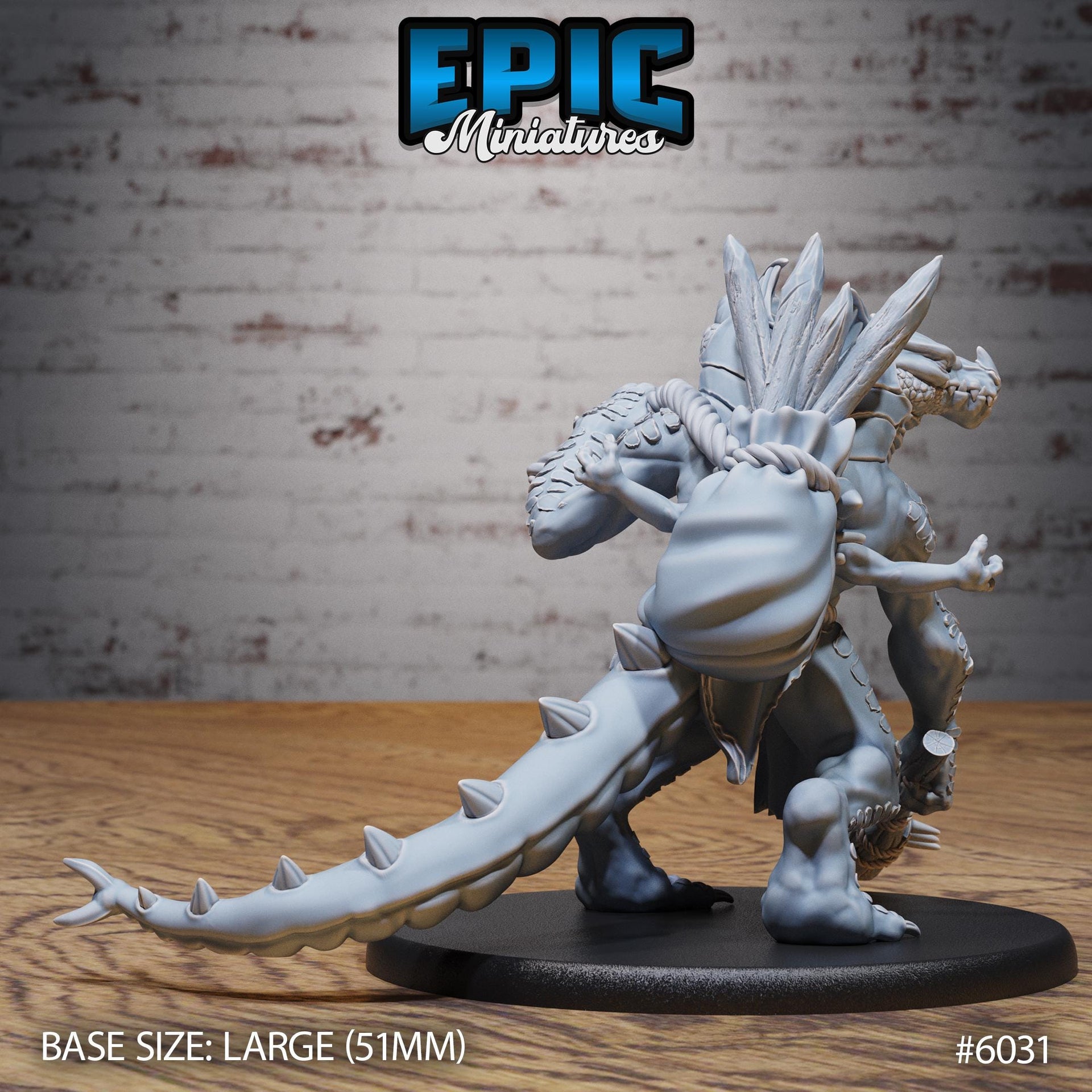 Lizard Folk Ettin - Epic Miniatures | Native Magic | 28mm and 32mm | Wargaming | DnD | Tabletop Roleplaying