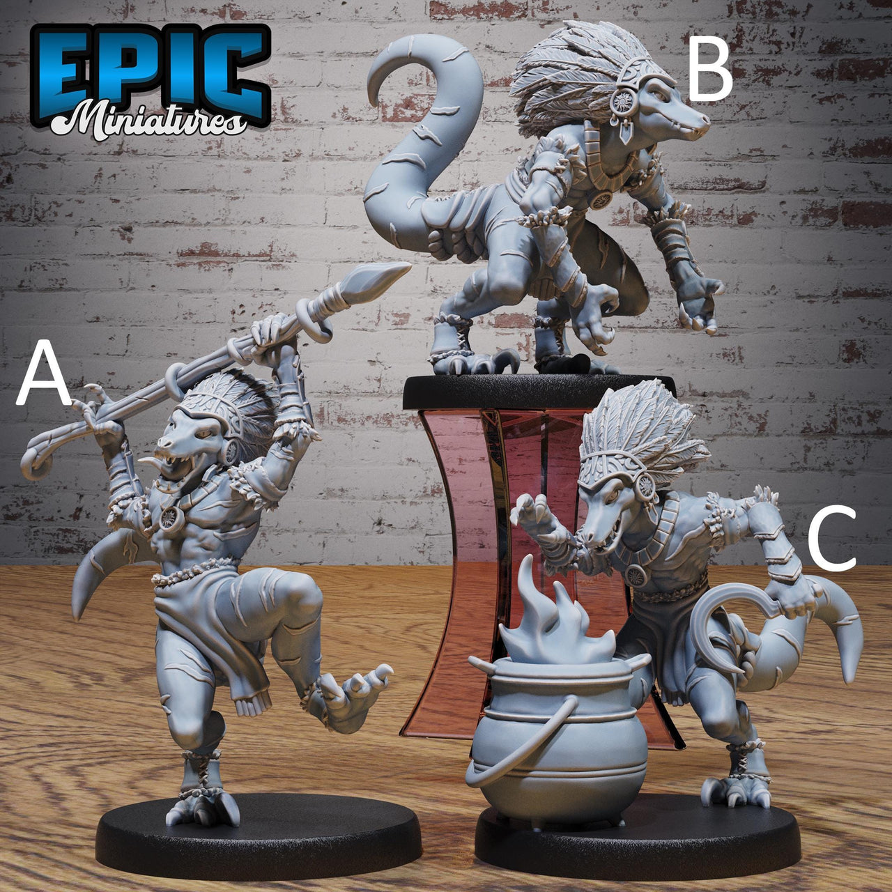 Tribe Kobold Shaman - Epic Miniatures | Native Magic | 28mm and 32mm | Wargaming | DnD | Tabletop Roleplaying