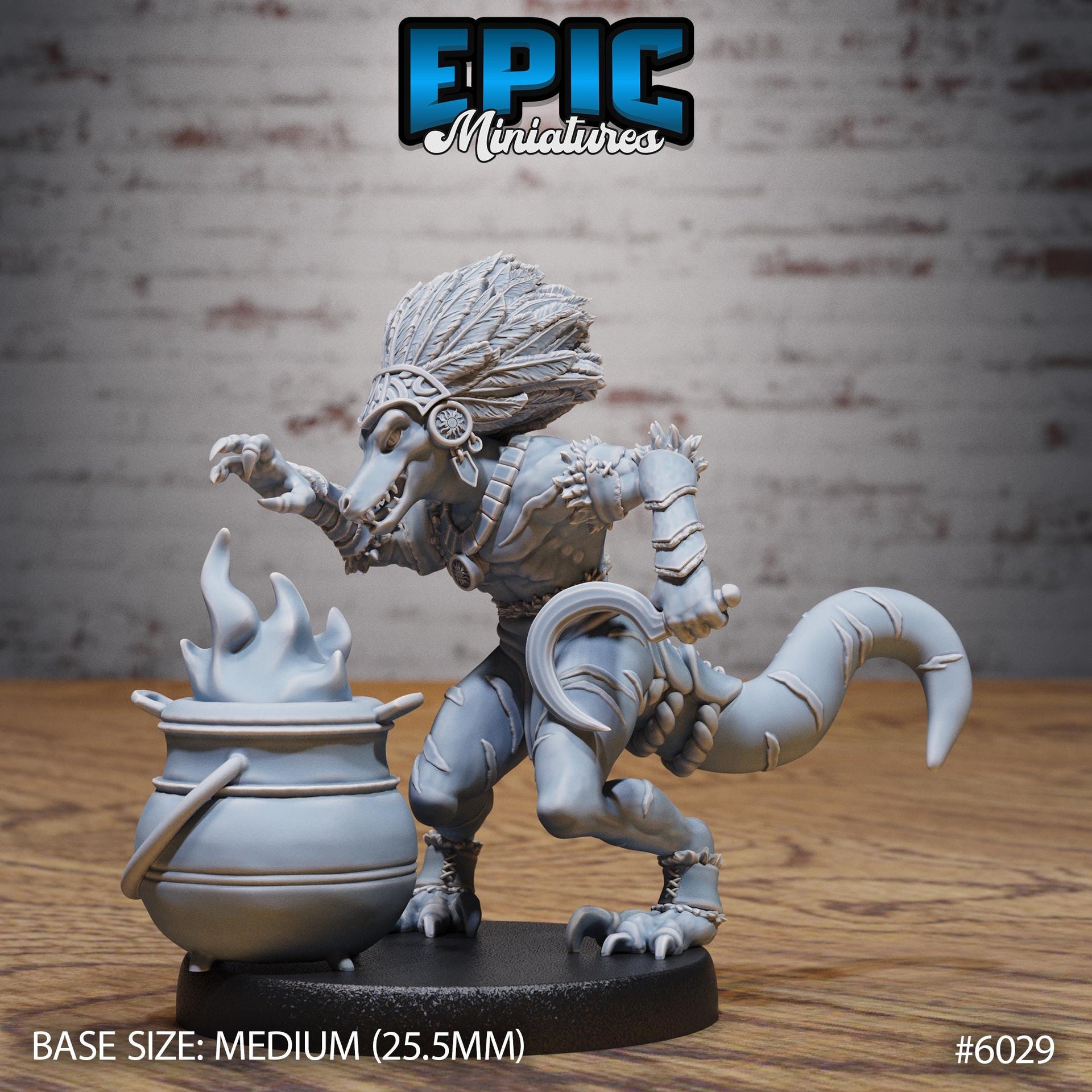Tribe Kobold Shaman - Epic Miniatures | Native Magic | 28mm and 32mm | Wargaming | DnD | Tabletop Roleplaying