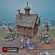 Baba Yagas Cottage. Shadowfey Wilds, 15mm, 28mm, 32mm - Printable Scenery | 28mm and 32mm | Wargaming | DnD | Tabletop Roleplaying
