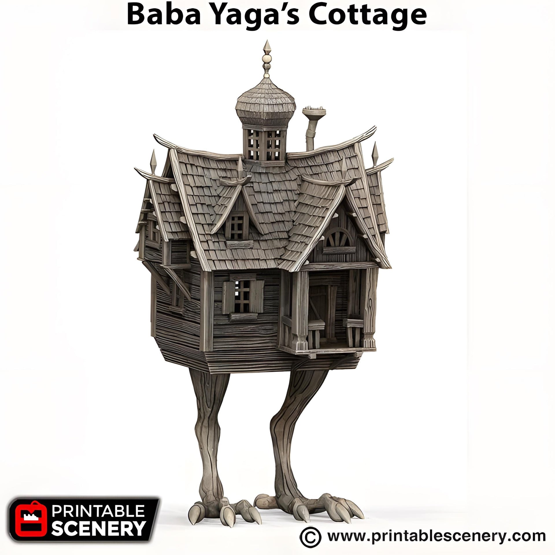 Baba Yagas Cottage. Shadowfey Wilds, 15mm, 28mm, 32mm - Printable Scenery | 28mm and 32mm | Wargaming | DnD | Tabletop Roleplaying