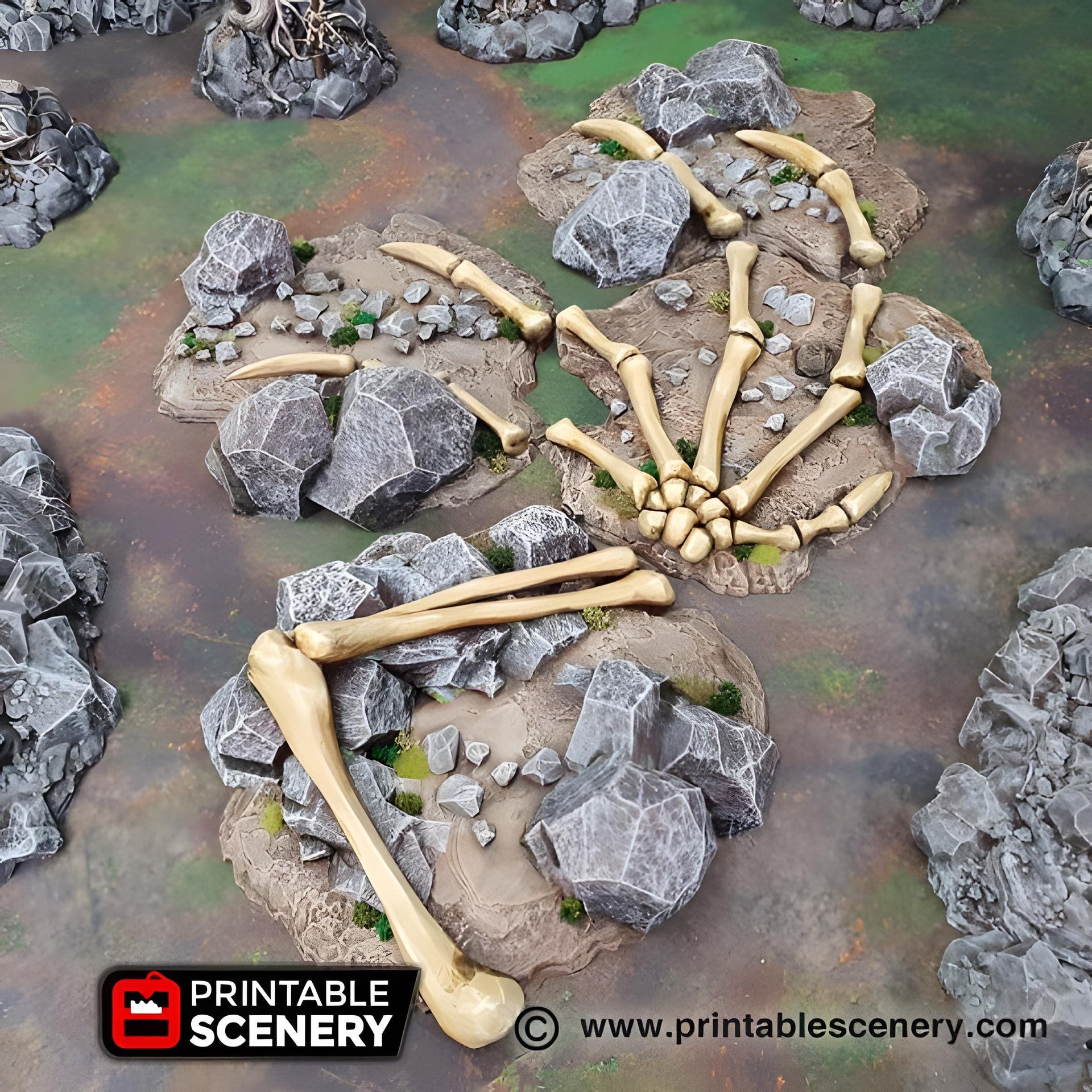 Dragons graveyard. Shadowfey Wilds, 15mm, 28mm, 32mm - Printable Scenery | 28mm and 32mm | Wargaming | DnD | Tabletop Roleplaying