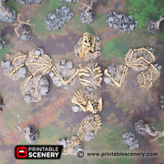 Dragons graveyard. Shadowfey Wilds, 15mm, 28mm, 32mm - Printable Scenery | 28mm and 32mm | Wargaming | DnD | Tabletop Roleplaying