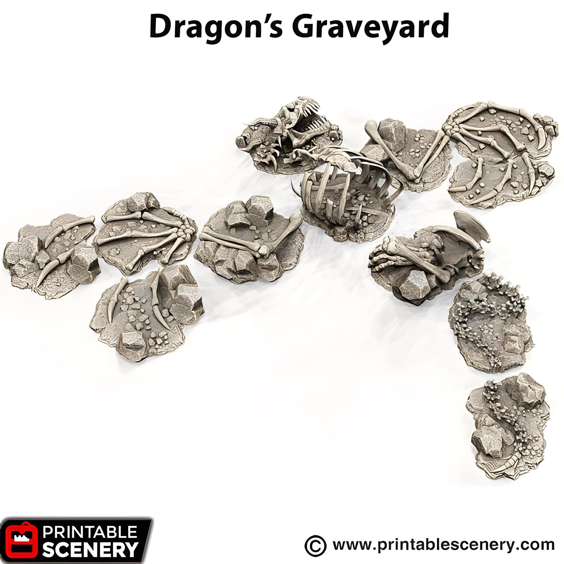 Dragons graveyard. Shadowfey Wilds, 15mm, 28mm, 32mm - Printable Scenery | 28mm and 32mm | Wargaming | DnD | Tabletop Roleplaying