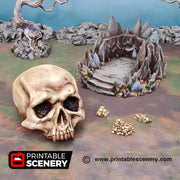 Titan Skull Cave. Shadowfey Wilds, 15mm, 28mm, 32mm - Printable Scenery | 28mm and 32mm | Wargaming | DnD | Tabletop Roleplaying